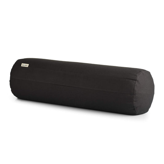 basaho Yoga Bolster | Organic Cotton | Buckwheat Hulls | Removable Washable Cover (Zen Black)