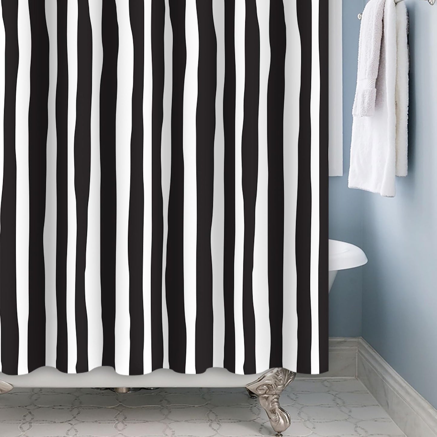 Xiaoterna Stripes Shower Curtain Geometric Line Abstract Modern Luxury Art Bathroom Curtain Modern Geometric Lines Minimalist Shower Curtain Machine