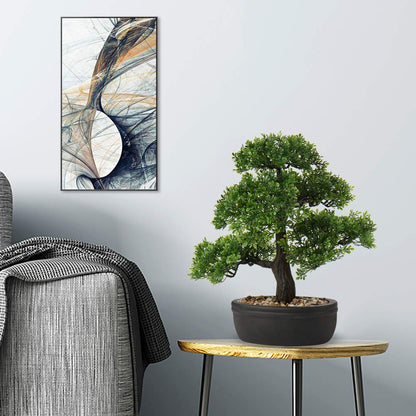Briful 14.1" Artificial Bonsai Tree Fake Plant Japanese Bonsai Decoration Potted Faux Pine Plants Bonsai Cedar Tree for Indoor/Outdoor Home Office