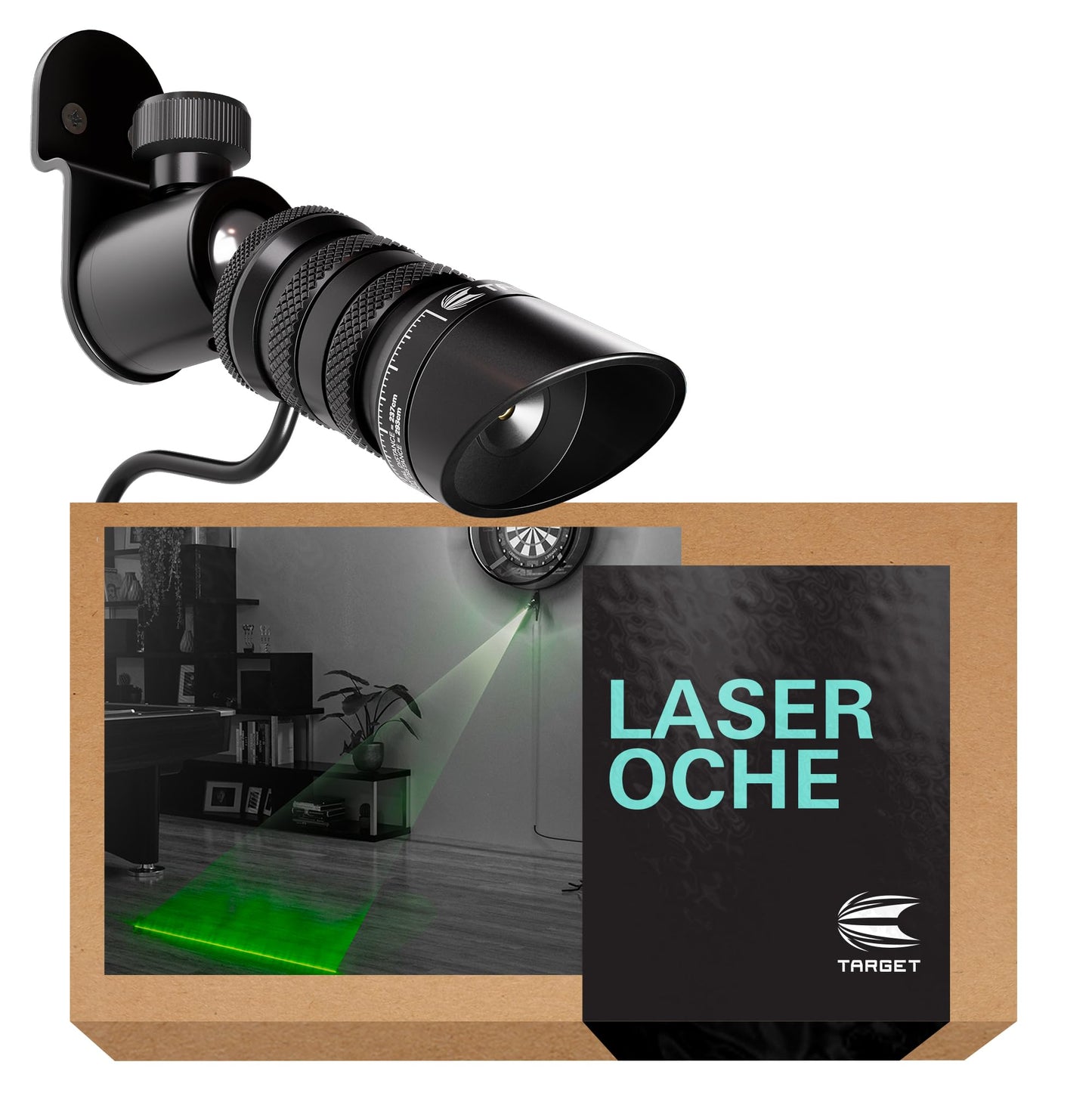 TARGET Darts Dartboard Laser Oche | Darts Laser Oche Line, Dartboards Toe Line Marker for Steel Tip & Soft Tip Dart Board Setups | Wall Mountable &