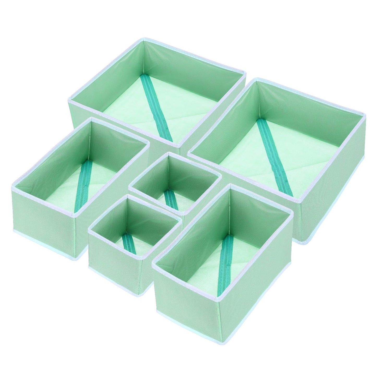 sourcing map 1 Set Foldable Cloth Storage Box, 6 Slots Fabric Socks Underwear Drawer Dividers Organizers Baskets Bins for Clothes Socks Scarves Ties