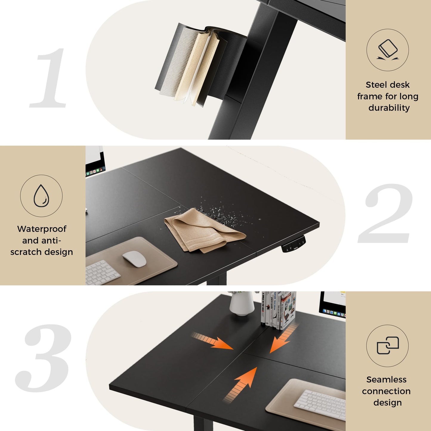 Agilestic Height Adjustable Electric Desk, 2 Memory Height, 140x80cm