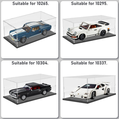Nynelly Acrylic Display Case for Lego Cars Model Cars for Lego Mustang 10265 Porsche 911 10295 10304 10337 10353 42176