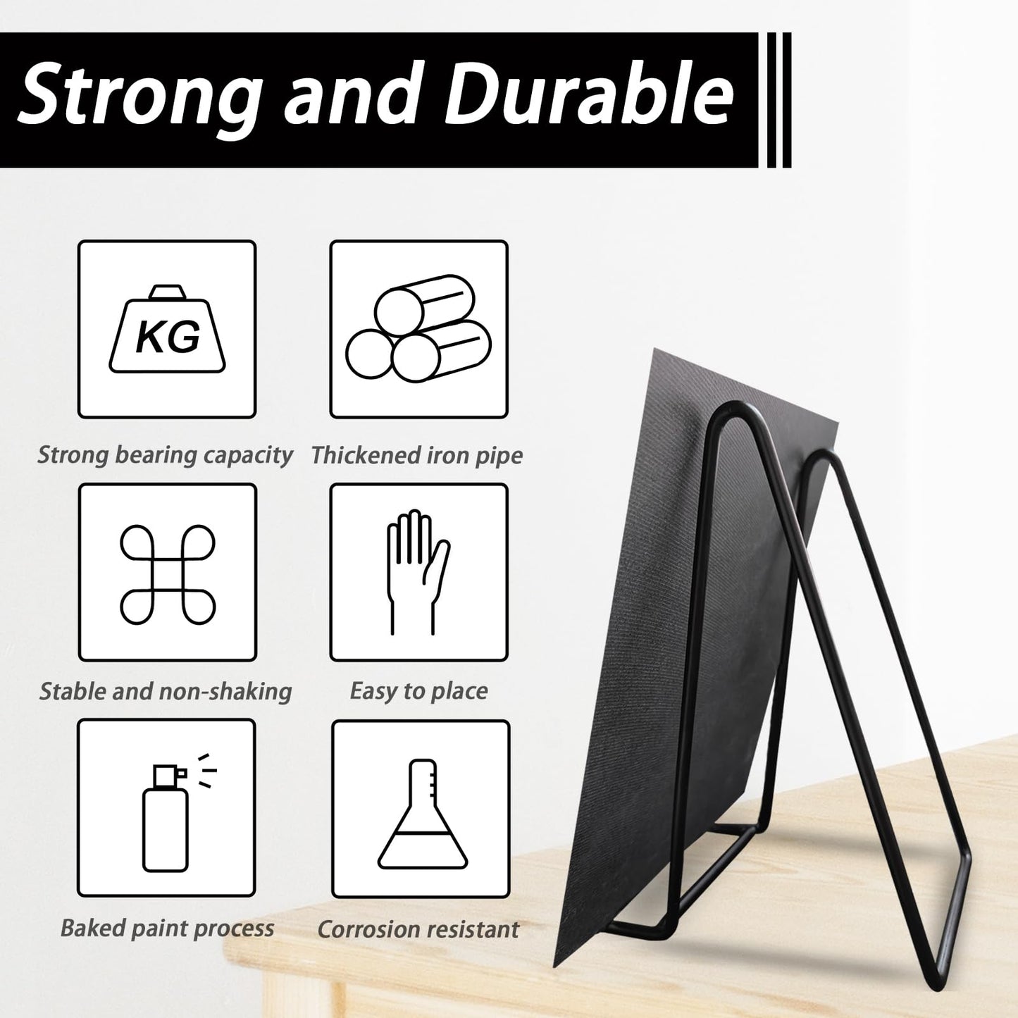 XHMAXE 4.3 Inch Metal Plate Display Stands Tabletop Holders 4 Pack
