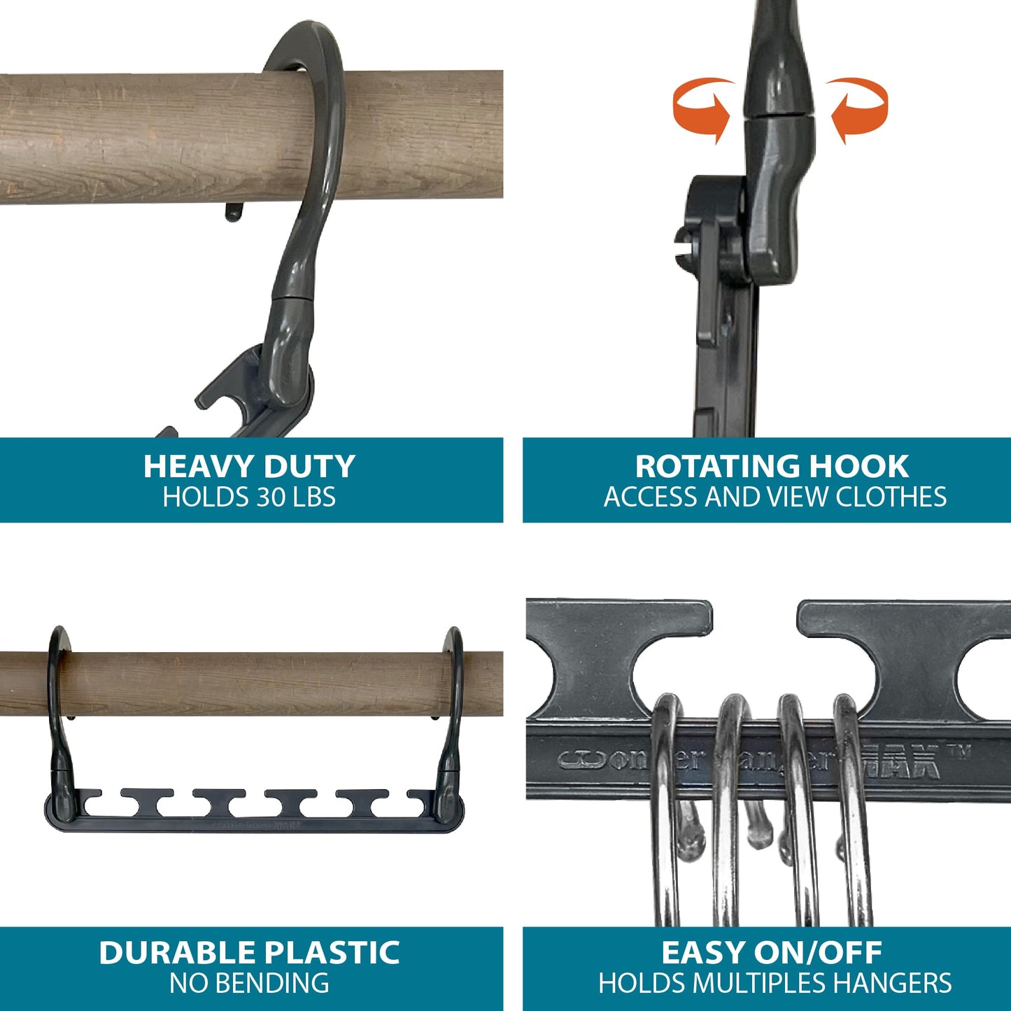 Wonder Hanger Max New & Improved, Pack of Triples, The Closet Space for Easy, Effortless, Wrinkle-Free Clothes, Comes Fully Assembled