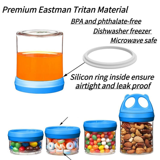 SELEWARE Food Storage Canisters Airtight Handy Portion Size Jars and Containers BPA Free Stackble Snack Pots Nut Box Leak Proof Twist Lock Formula