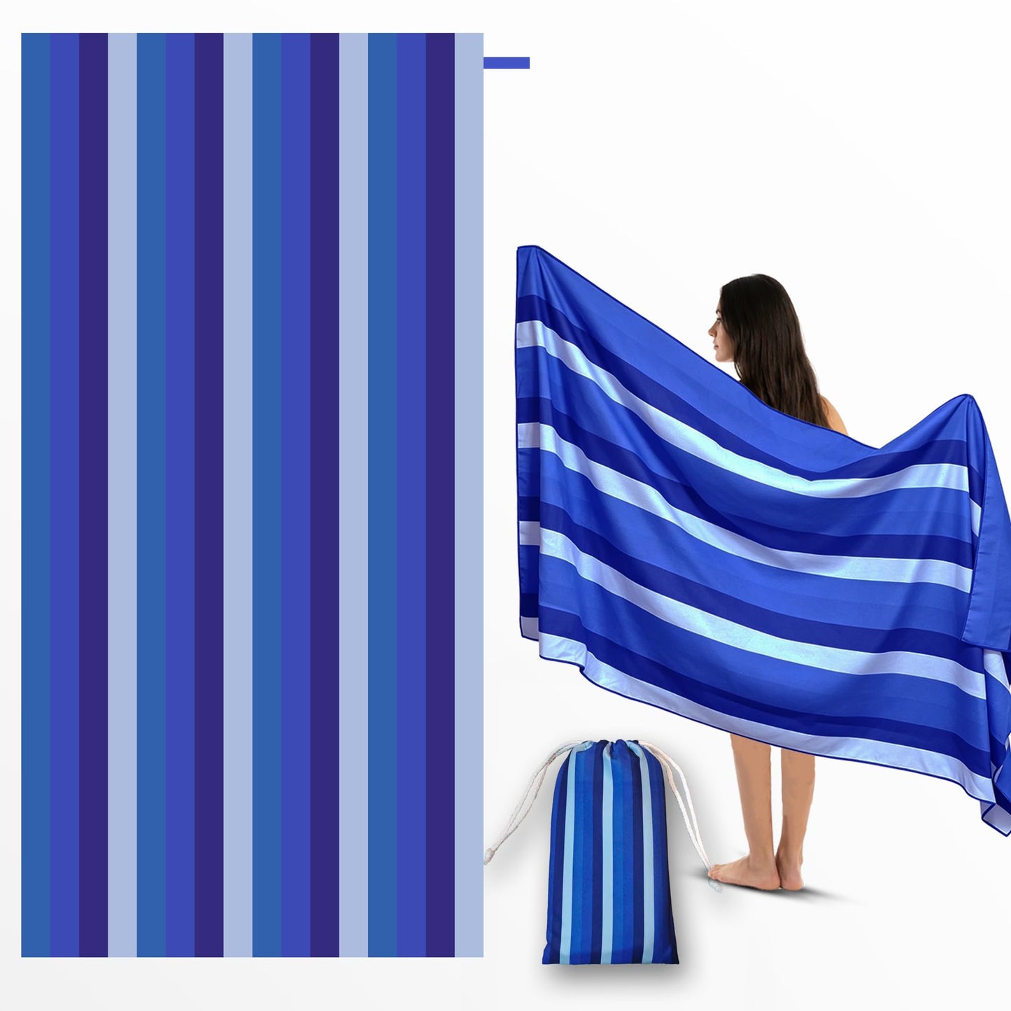 Anavasi Microfibre Beach Towels for Adults, 1 Pack 180 x 90cm 100% Recycled