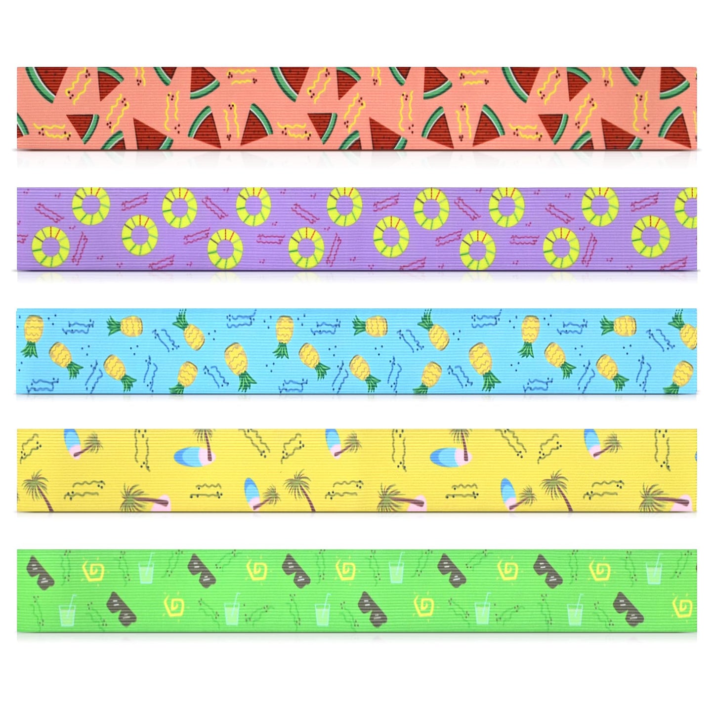 Lanstorm 5 Pcs Beach Towel Bands for Sun Loungers, Elastic Beach Towel Bands, Windproof Sunbed Towel Band