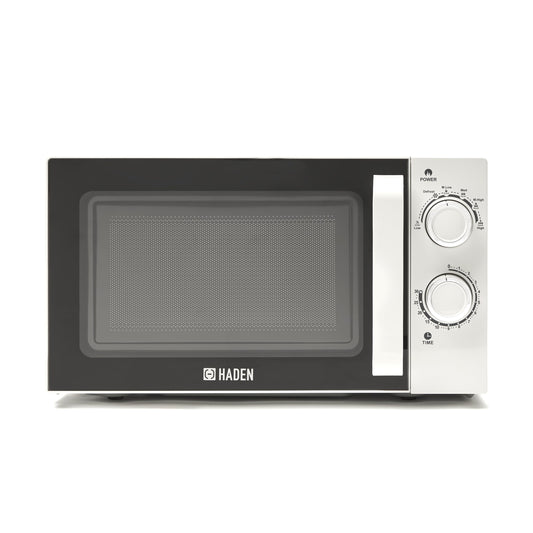 Haden 20L White Microwave - 800W Compact Countertop Microwave Oven with 6 Power Levels, 30-Min Timer & Defrost Function  Perfect for Kitchens, Dorms,