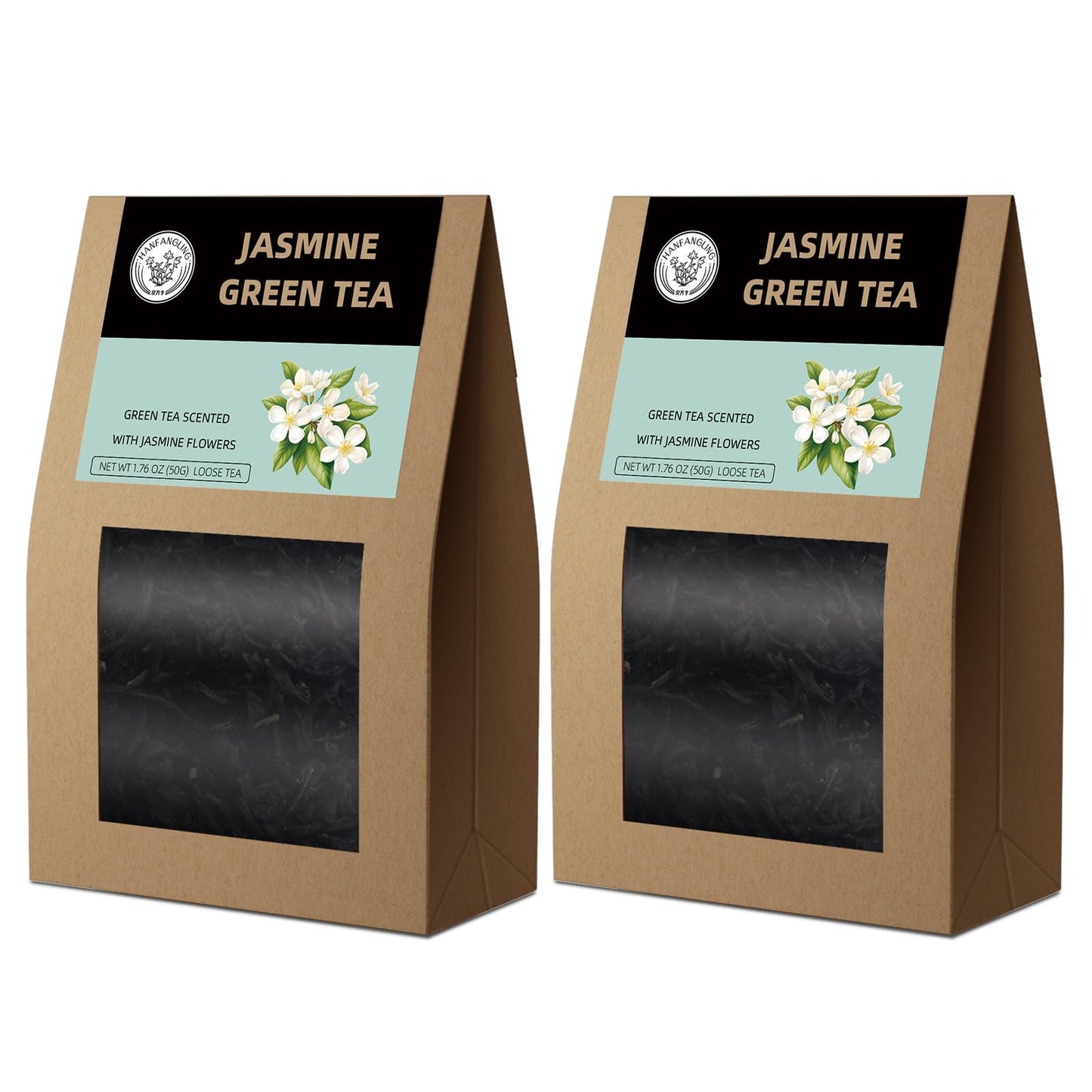 HANFANGLING Jasmine Green Tea,2PCS,Natural Loose Leaf,Promotes Metabolism,Relieves Anxiety and Stress,Regulates Blood Sugar,Promotes