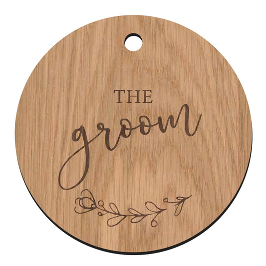 Wooden Wedding Dress Hanger Tag for Bride/Bridesmaid/Flower Girl/Maid of Honour/Mother of the Bride/Groom (The Groom)