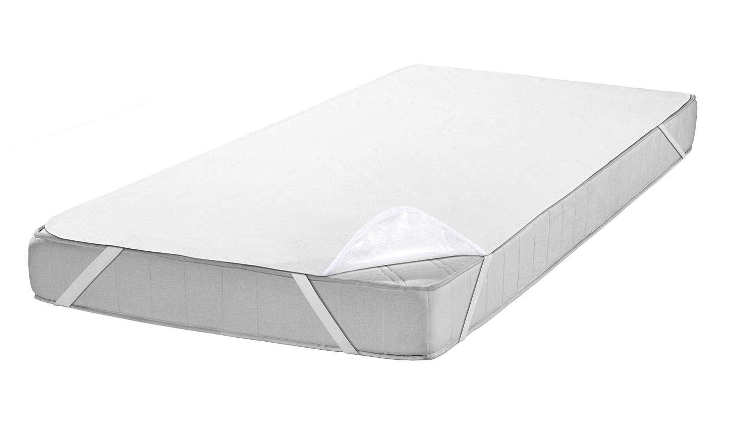 SETEX Waterproof Molleton Mattress Protector 100 x 200 cm, 100% Cotton Mattress Protector, Generation, White