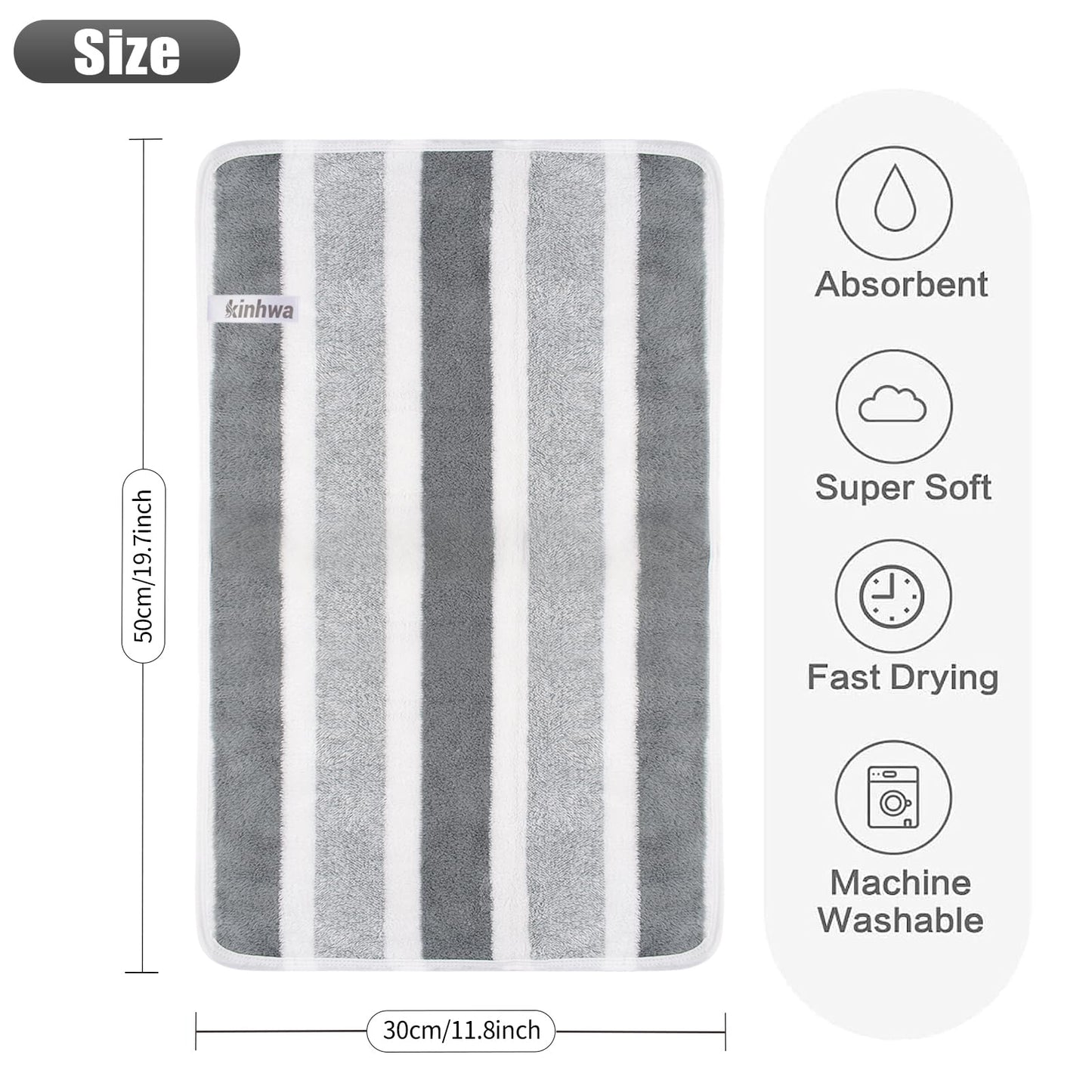KinHwa Microfibre Soft Hand Towels for Bathroom Abosorbent Small Guest Towels Thick Face Towels 30cm x 50cm Fast Drying Washcloth for Bath, Spa