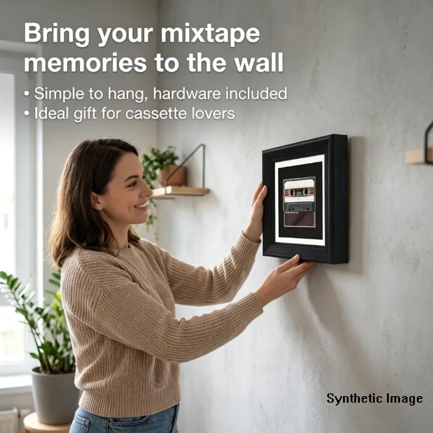 Cassette Tape Picture Frame, Cassette Tape Storage, Cassette Tape Display Frame, Cassette Tape and Suitcase Display Frame with EVA Foam Lining and