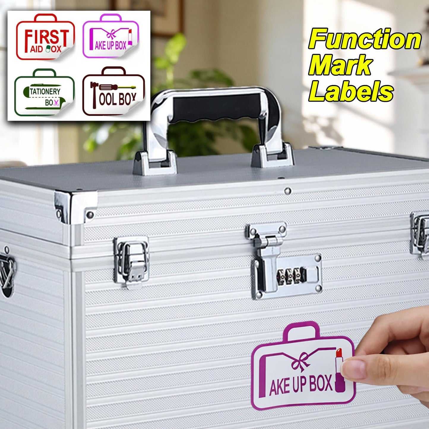 Pogianhae High Capacity Lock Box with Handle, Multipurpose Lockable Storage Organizer for Home Outdoor, Security Stores Medicine, Cosmetics, Toys