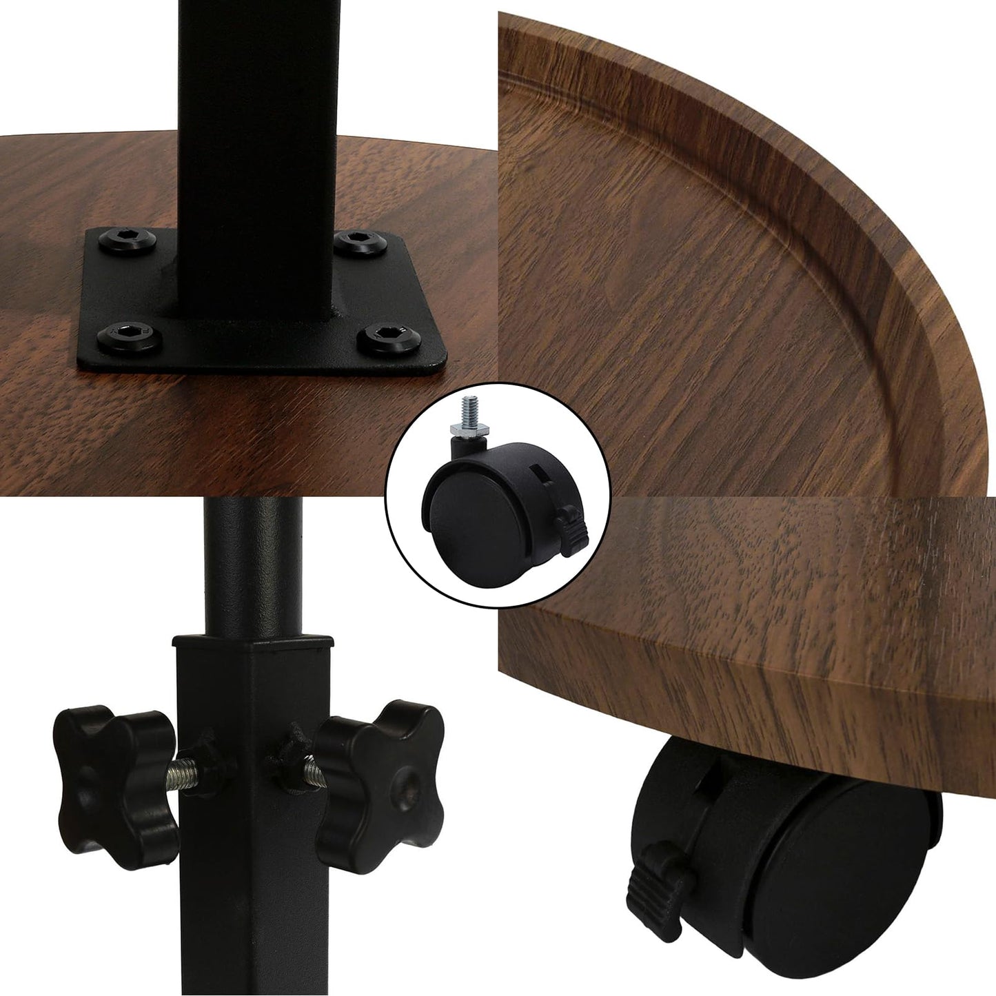Kiss Me Living Room Side Table, Round End Table, Adjustable Coffee Table