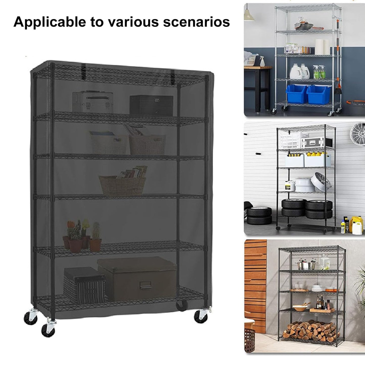 LICAEVEY Water Proof Shelf Cover, 210D Silver Coated Oxford Fabric Duty Dust Proof Storage Wire Rack Covers