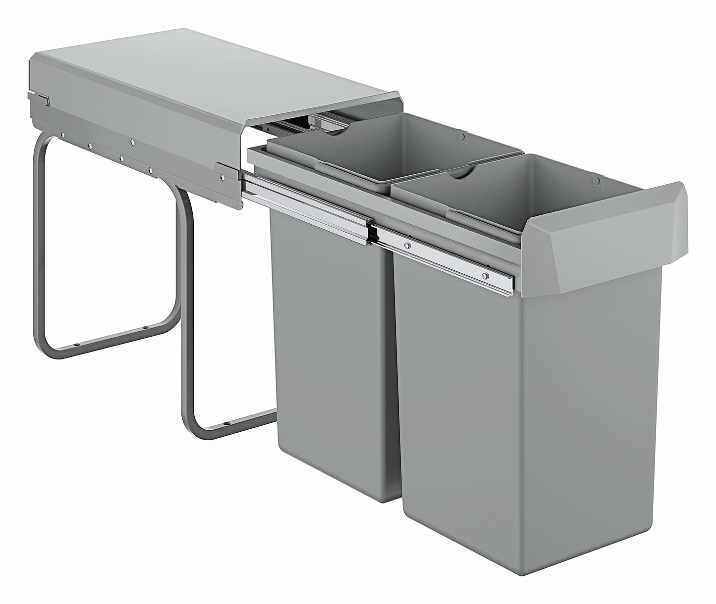 GROHE Kitchen Waste System - 2 Bins (15L Each), Telescopic Action, Floor Mounted for Cabinets 30 cm or Wider, Fits with GROHE Blue Home and GROHE Red