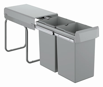 GROHE Kitchen Waste System - 2 Bins (15L Each), Telescopic Action, Floor Mounted for Cabinets 30 cm or Wider, Fits with GROHE Blue Home and GROHE Red