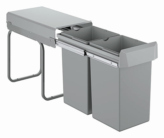 GROHE Kitchen Waste System - 2 Bins (15L Each), Telescopic Action, Floor Mounted for Cabinets 30 cm or Wider, Fits with GROHE Blue Home and GROHE Red
