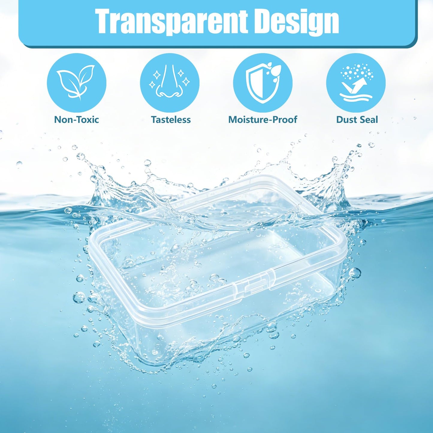 16Pieces Playing Card Case Plastic Small Clear Plastic Storage Box with Lid
