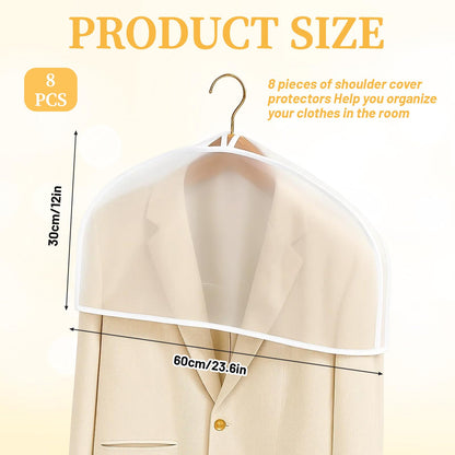 8 Pcs Clothes Covers, Suit Covers For Hanging Clothes, Suit Cover for Hanging Clothes, Suitable for Suits, Dresses,Jackets,Dress Closet Storage