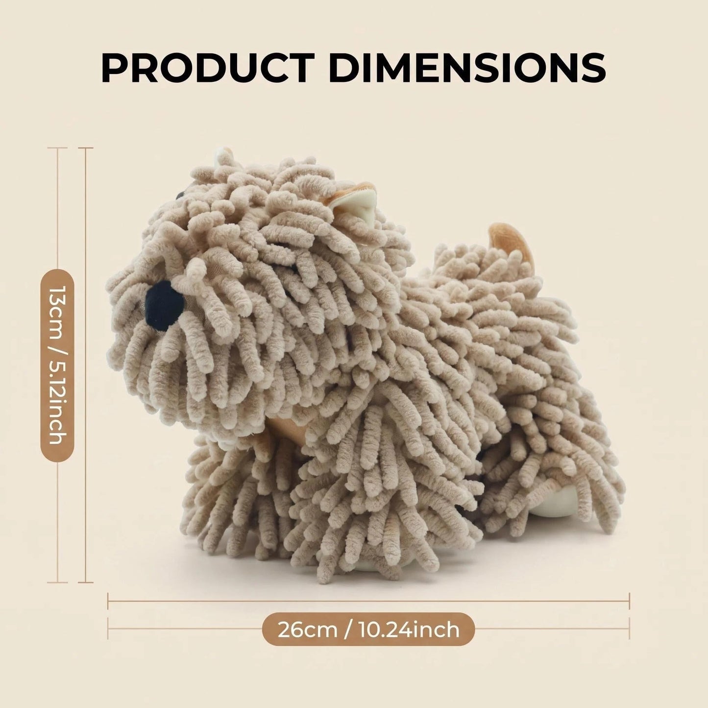 FILOEEX Cute Dog Shaped Chenille Hand Towel, Ultra Soft Highly Absorbent Fluffy Hand Towel