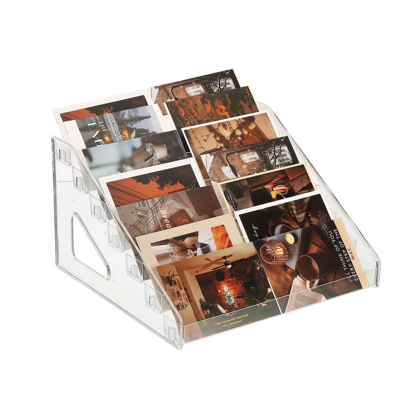 PATIKIL 7 Tier Acrylic Card Display Stand, Portable Postcard Rack Holder Organizer Versatile Display for Trading Cards Baseball PSA Stickers Stamp