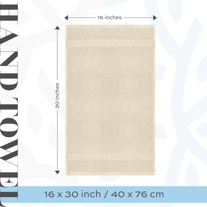 White Classic - Luxury Towel Set for Bathroom, Hotel, Spa, Kitchen, Egyptian Cotton, 16 x 30 Inches, 6 Piece Set Ivory