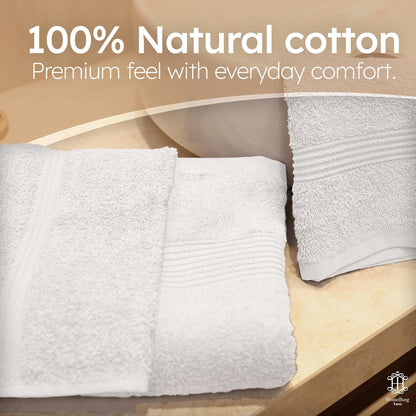 HomeBurg Luxe Set – Washcloths 30 x 30cm, Hand Towels 40 x 70cm & Bath Towels 65 x 137 cm – 100% Cotton, Soft, Absorbent, Easy Care, Versatile