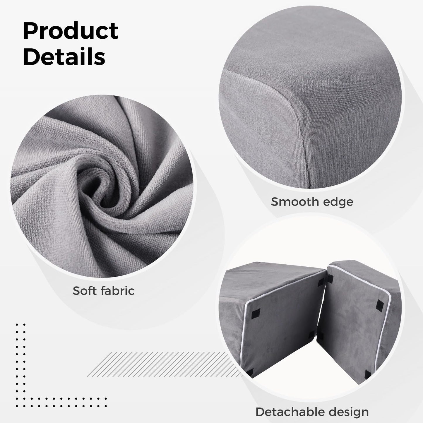 Adjustable Foot Rest Under Desk, Ergonomic Foot Support Cushion, Under Desk Ottoman with Washable Cover, Anti-Slip Design, Ideal for Office, Work