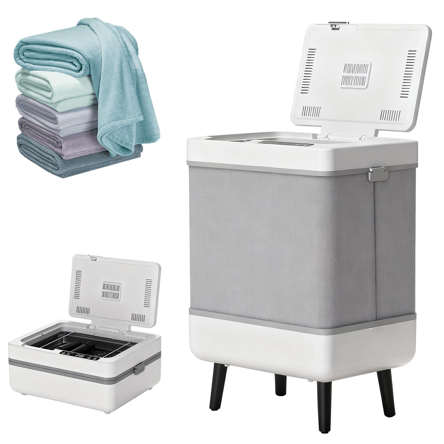 JAOGAUS Towel Warmer, Foldable Towel Heater Cabinet with LED Display