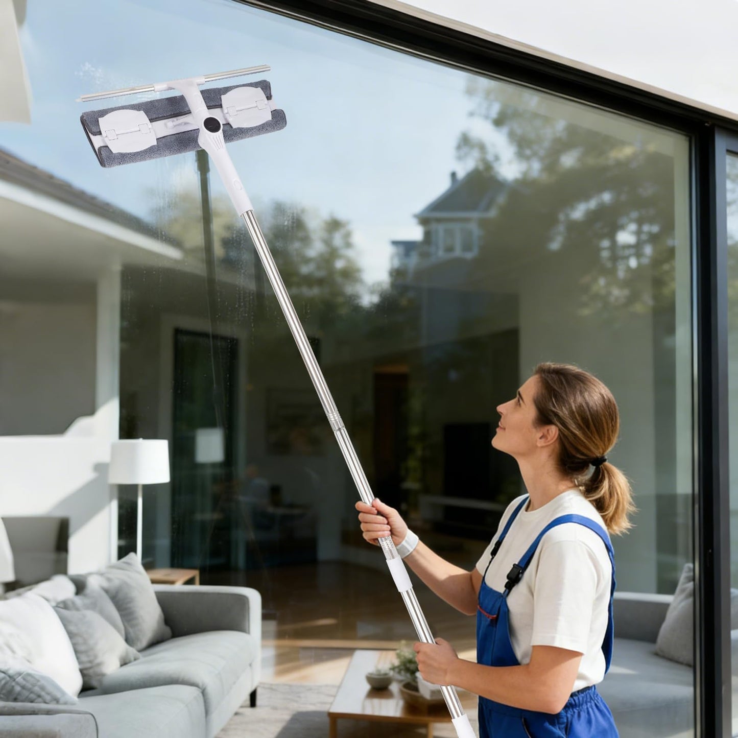 10.5Ft Telescopic Window Cleaner Equipment with Extension Pole