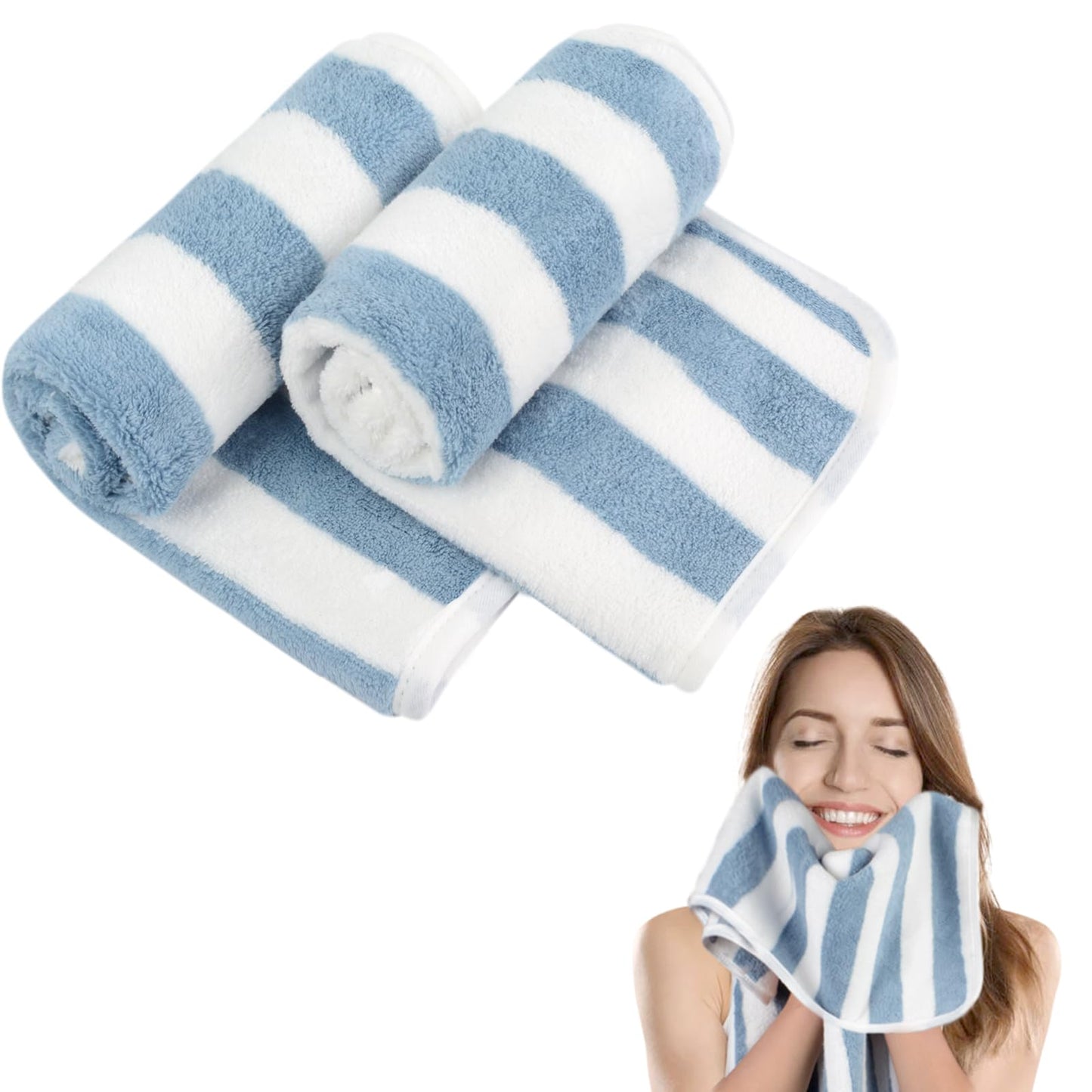 KinHwa Microfibre Soft Hand Towels for Bathroom Abosorbent Small Guest Towels Thick Face Towels 30cm x 50cm Fast Drying Washcloth for Bath, Spa