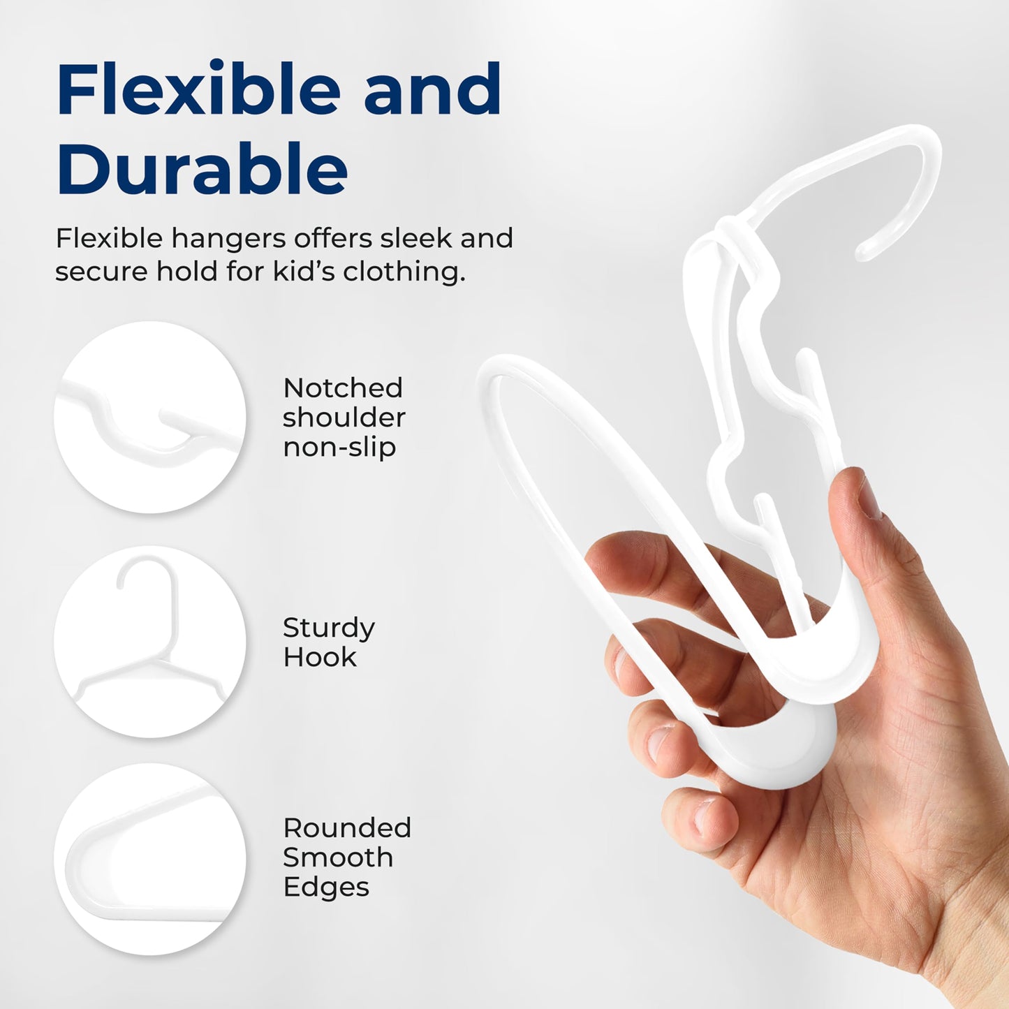 SereneLife 20 Pack Plastic Kids Hangers, Non-Slip for Closet, Space-Saving Thin Design for Infant and Newborn Clothing