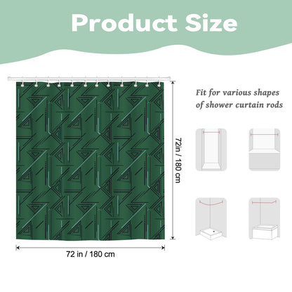 BREASOME Abstract Geometric Shower Curtain 180 x 180 cm Minimalist Style Lines Triangle Shower Curtain for Bathroom Decor Mould Proof Waterproof