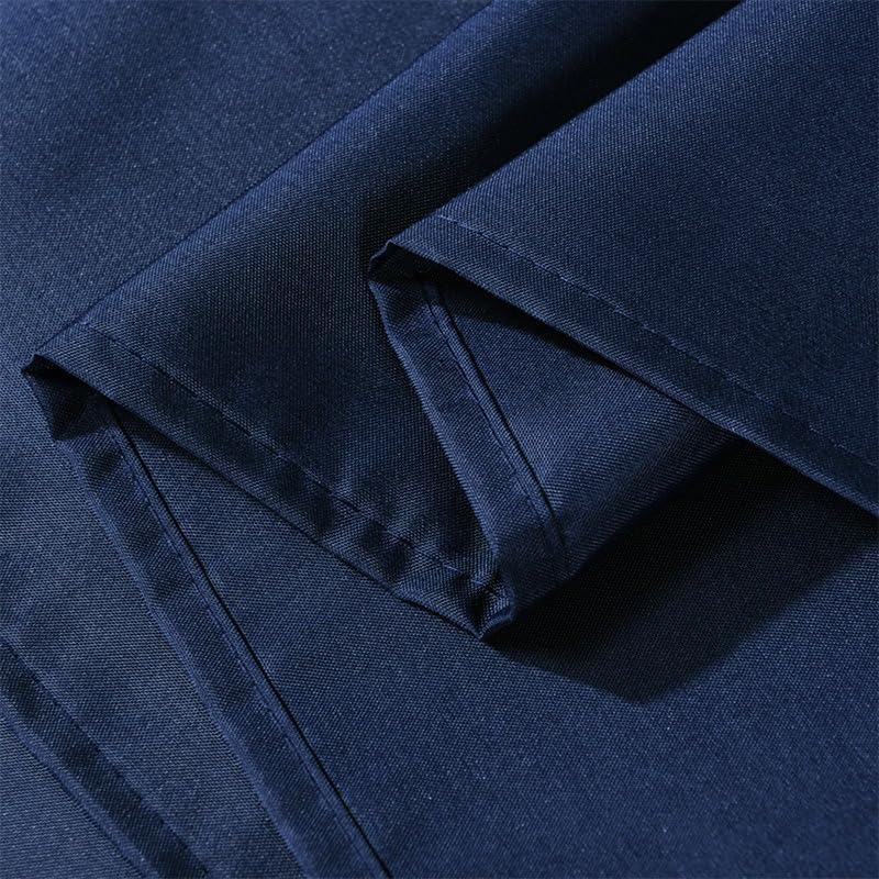 HOMTRYLIC Navy Blue Shower Curtain W180 x L220cm Plain Fabric Shower Curtain for Bathroom Water Repellent Extra Long Bath Shower Curtain Set with 12