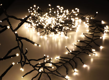Christmas Concepts 500 6M/20FT Warm White LED Cluster Lights With 8 Function Controller - Indoor/Outdoor - Energy Efficient A++ - Christmas Lights