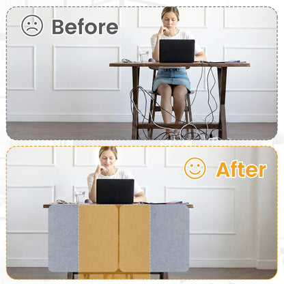 sturion 2-Pack Felt Desk Dividers, Clamp-On Panels, 60 x 60 cm, Light Grey