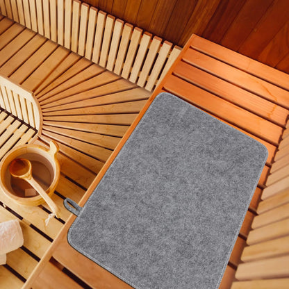 PERSELOSO 2pcs Felt Sauna Seat Cushion Absorbent Sweat Mat for Steam Room Bench Pad Heat Insulating Lightweight Breathable Sauna Supply in Grey