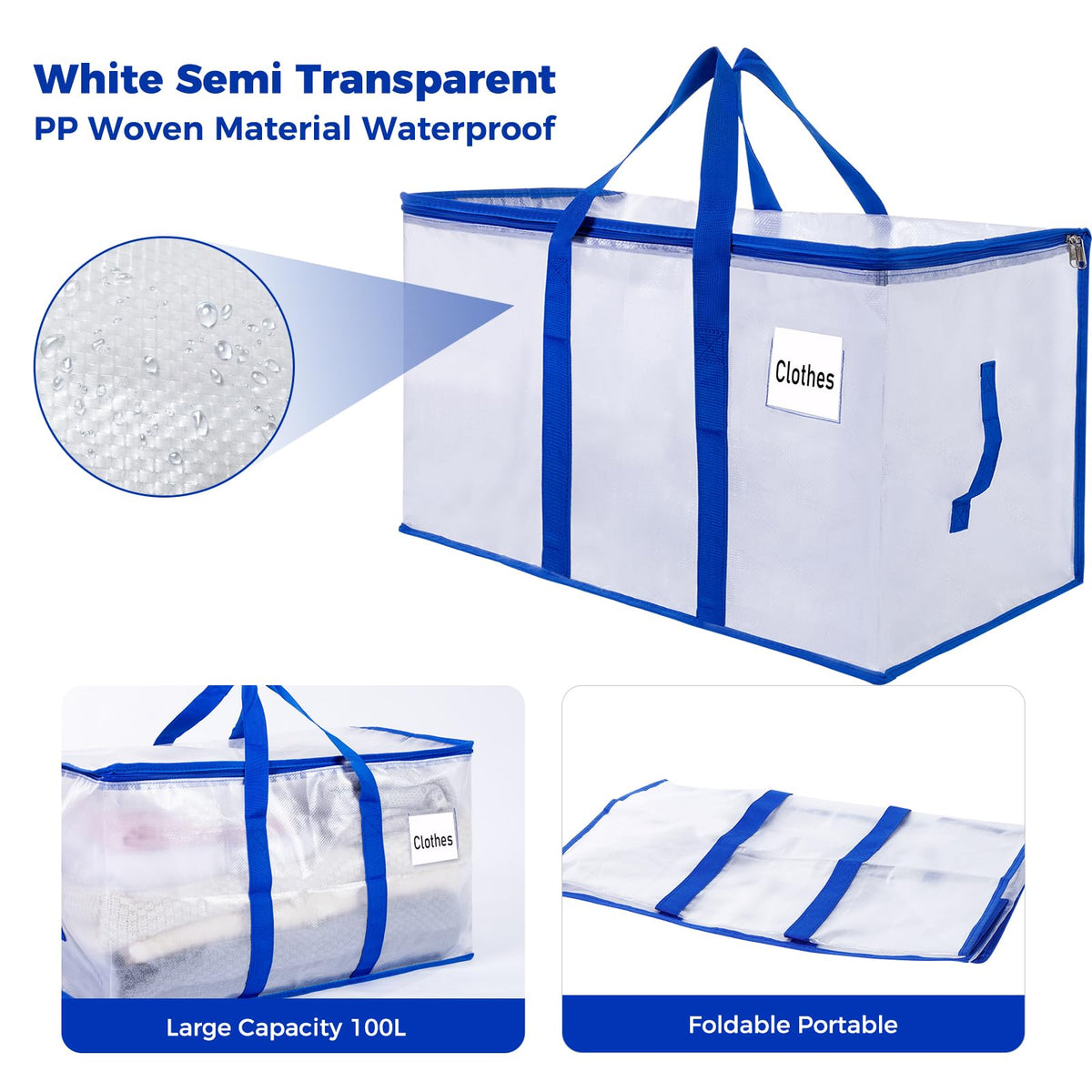 ZFWDSY Moving Bags 105 L,6-Pack Storage Bags Moving Boxes Alternatives