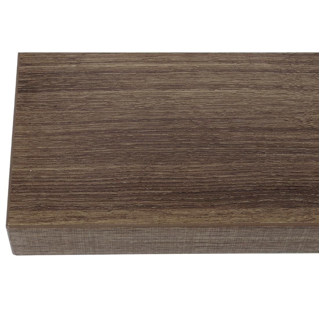 Bolero Pre-Drilled Woodchip Square Table Top, Rustic Oak, 600mm