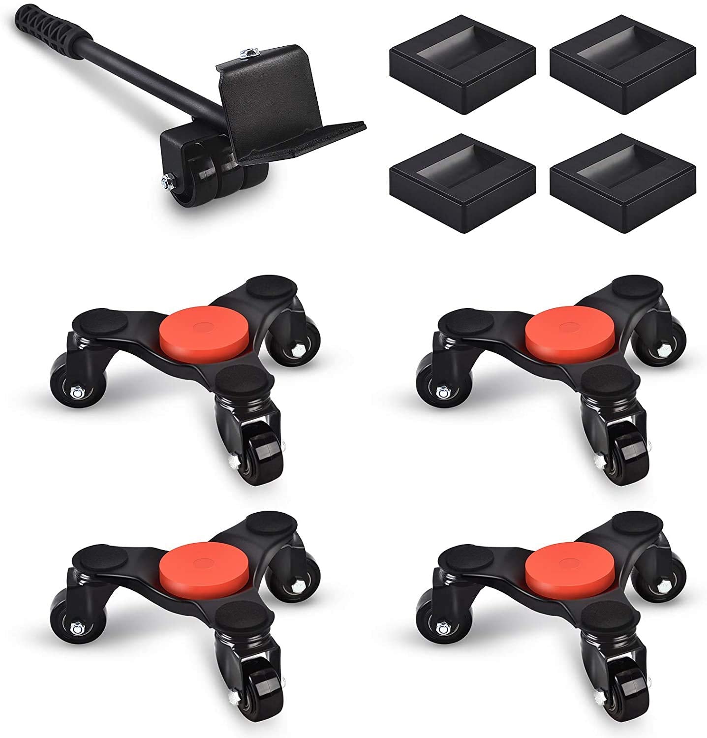 Ronlap 6-Inch Steel Tri-Dolly，3-Wheel Furniture Mover's Dolly with Lifer