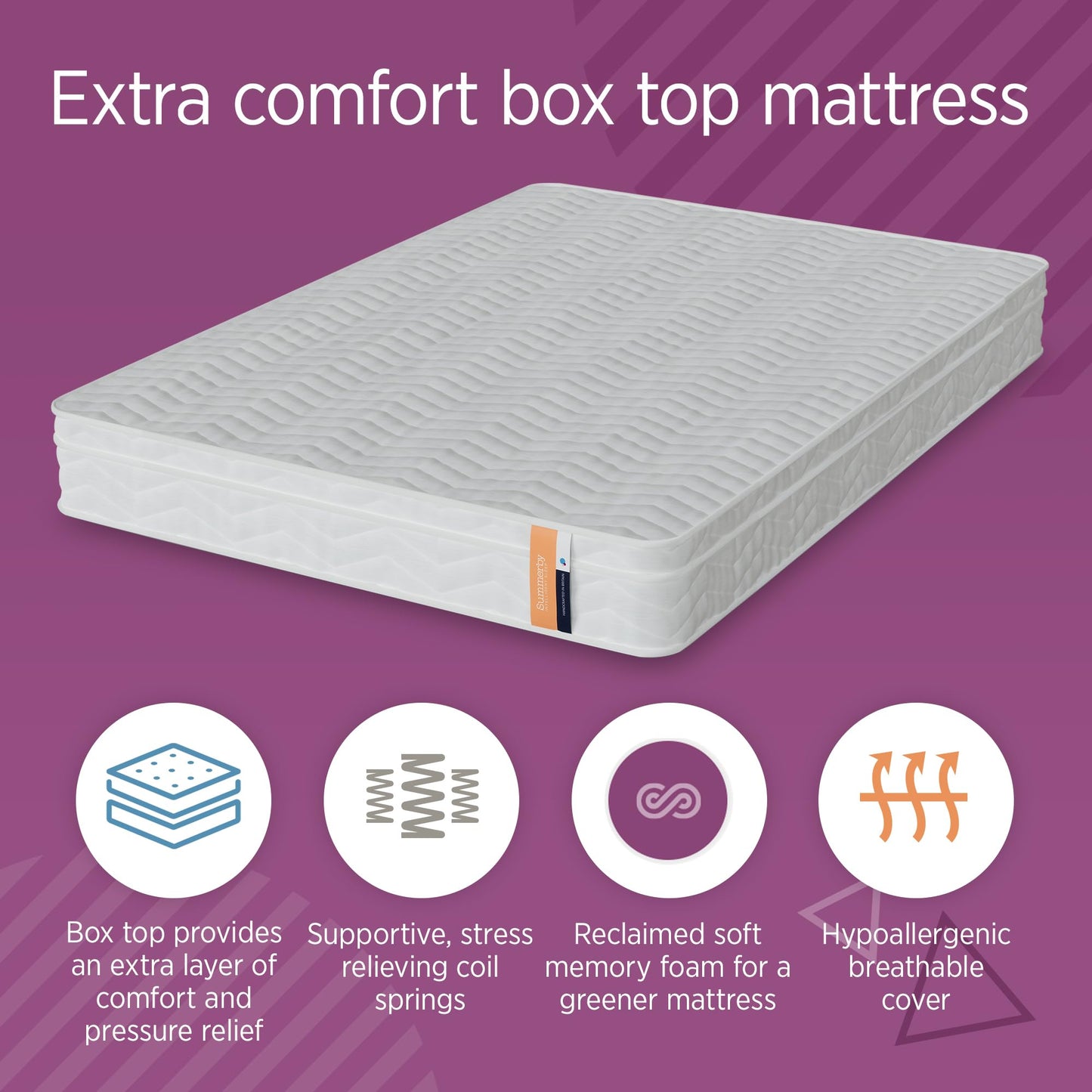 Summerby Sleep No. 2 King Size Envirofoam Coil Sprung Hybrid Mattress, 18cm