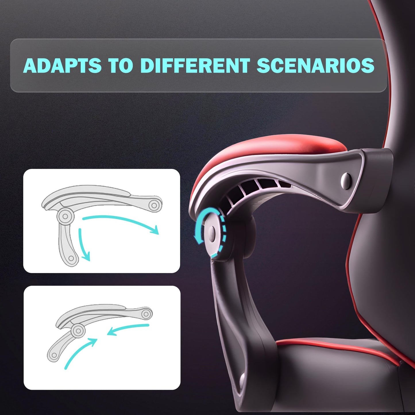 play haha Gaming Chair Ergonomic Gaming Chair with High-Density Foam & Breathable PU Leather 135-Degree Recline