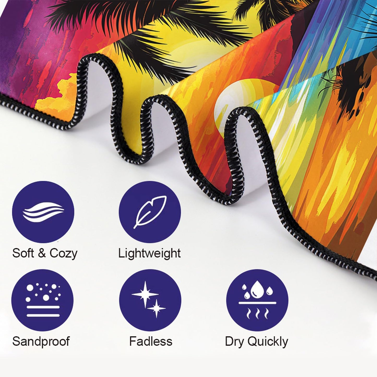 YISUMEI Sunset Coconut Tree Beach Towels for Adults Extra Large 180 x 90 cm, Microfibre Lightweight Quick Dry Towel for Swimming Pool Cruise Travel