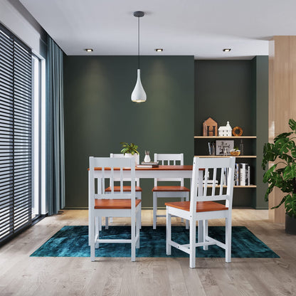 ZANOFIRA Kitchen Dining Table Set with Chairs Set 4 Pine Wood Dinner Set for Dining Room and Living Room Furniture Sets