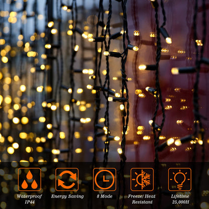 Marchpower Christmas String Lights, 50m 2000LEDs Cluster Lights with 8 Lighting Modes, IP44 Waterproof Outdoor Xmas Lights for DIY Decoration in Home
