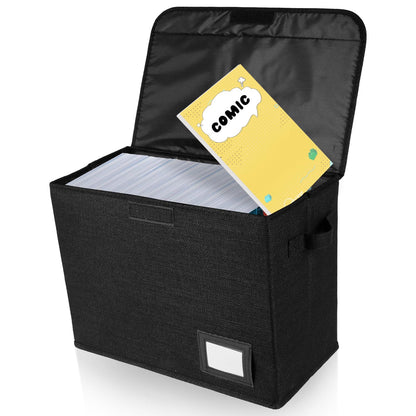 Comic Book Storage Box 15.74x7.87x11.8 inch Foldable Comic Book Bin Washable Integrated Comic Book Organizer Box with Lid Comic Book Display with