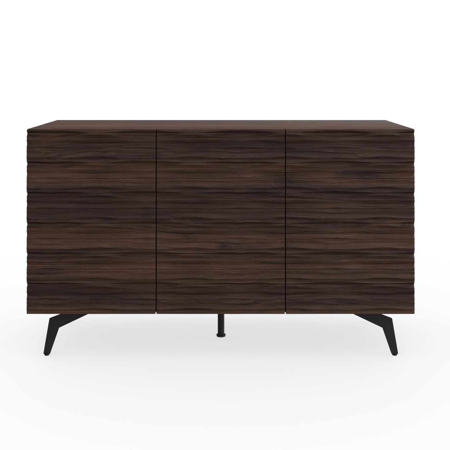 GFW Bantham Large Sideboard For Living Room. Modern Wooden Sideboard With Textured Finish, Walnut, H72.cm x W106cm x D39cm